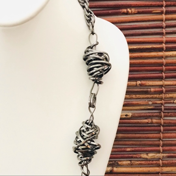 Chico’s Twisted Gunmetal Necklace - Picture 3 of 8